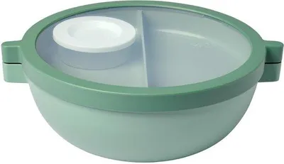 Immagine prodotto di Pratico contenitore per il pranzo in plastica con scomparti per insalata, pasta e altro ancora