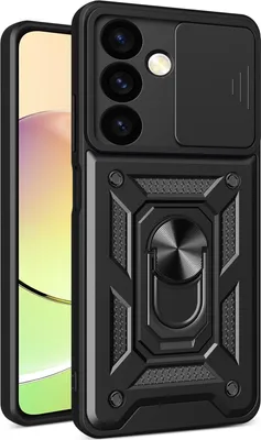 Image de Etui pour Samsung Galaxy S24+, étui en silicone avec anneau et protection de l'appareil photo, noir