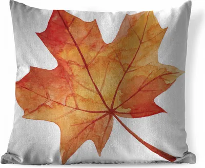 Produktbild von MuchoWow® Zierkissen Sofakissen Wohnzimmer Dekokissen 50x50 cm Herbst - Laub - Weiß - Komfort - Sofakissen