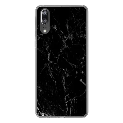 Produktbild von MuchoWow® Handyhülle Schutzhülle Hülle für Huawei P20 Marmor - Schwarz - Naturstein Silikon Softcase Handy Hülle - Hardcover