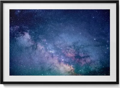 Produktbild von Sternenkosmos– Wandbild mit Rahmen – Gerahmtes Bild  – Wanddekoration – 100x70 cm –  Schwarz Rahmen