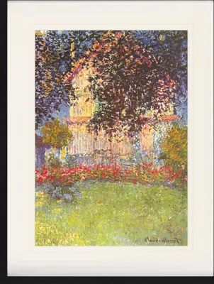 Produktbild von Claude Monet Gerahmtes Bild Mit Edlem Passepartout | Wand-Bilder | Im Bilderrahmen - Das Haus Von Monet In Argenteuil, 1876 (80 x 60 cm)