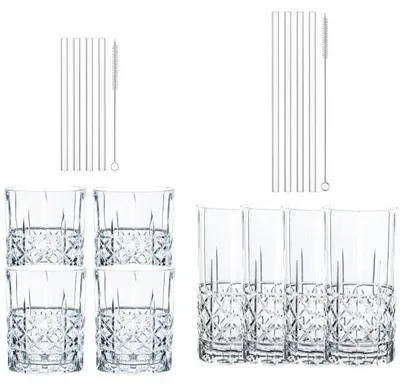 Produktbild von Spiegelau Becher- und Trinkhalm-Set Elegance Glas Klar (16-teilig)