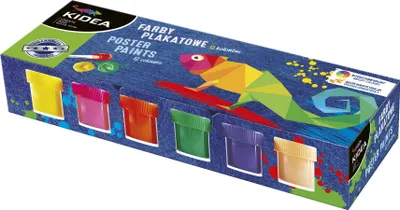 Produktbild von Kidea Schulplakatfarben 12 Farben 20 ml