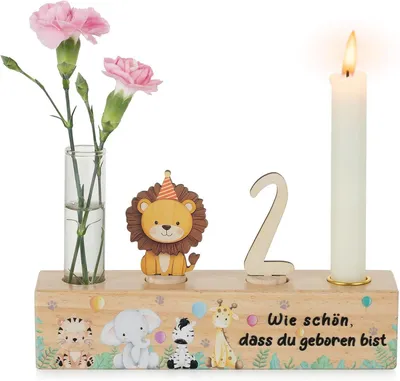 Produktbild von Romadedi Safari-Geburtstagsdekoration, Geburtstagstraining mit Kerzenhalter für Kinder