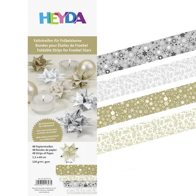 Produktbild von HEYDA Faltpapierstreifen für Fröbelsterne, gold/silber
