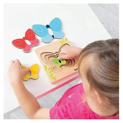 Productafbeelding van Beleduc Houten Gelaagde Vlinderpuzzel