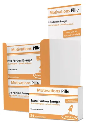 Produktbild von Motivations Pille Scherztablette 22g Schokolade Drops Geschenk-Idee lustig