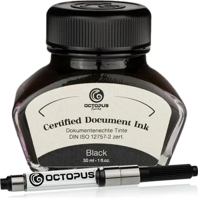 Produktbild von Dokumentenechte Tinte Black, mit Konverter, zert. nach DIN ISO 12757-2, 30ml