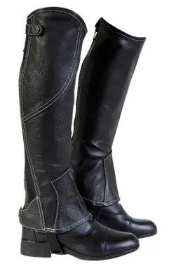 Produktbild von Equipage Beinchaps Bilbao aus Leder schwarz Minichaps Lederchaps Reitchaps Reitletten in M