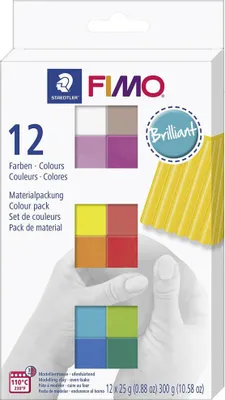 Produktbild von Staedtler FIMO 8023 C, Modellierton, Gemischte Farben, Erwachsener, 12 Stück(e), 110 °C, 30 min