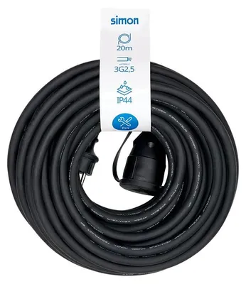 Verlängerungskabel H07RN-F 3G2,5 mm², 15 m, IP44, schwarz