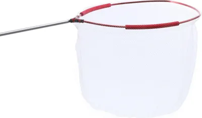 Zdjęcie produktu dla Bardzo lekki podbierak nylonowy Mikado z aluminiową głowicą i pływakiem o wymiarach oczek 60x50x38cm i średnicy Ø 6mm