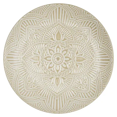 Keramikteller beige 27 cm, elegant, spülmaschinengeeignet