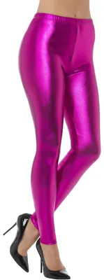 Produktbild von Smiffys 80s Metallic Disco Leggings, Pink Halloween und Karneval