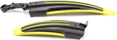 Produktbild von vhbw Fahrrad Schutzblech Set für Vorderrad, Hinterrad zur Montage an alle Mountainbikes mit 24" / 26" Reifen - schwarz / gelb Kunststoff