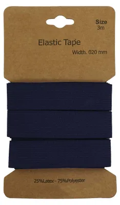 Produktbild von Gummiband 3 m x 20 mm Gummilitze Gummi elastisches Band Flachgummi Farbwahl