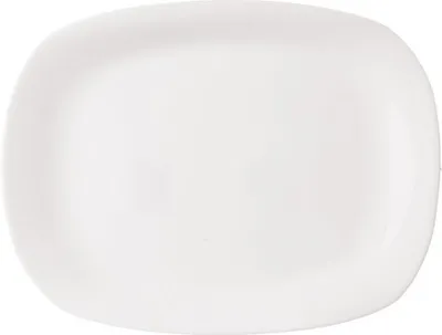Image de Plateau en verre blanc rectangulaire pour snacks, entrées et plats, 28 cm