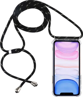 Produktbild von Mobigear Lanyard iPhone 11 Flexibles TPU Handykette - Transparent / Schwarz