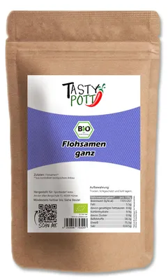 Produktbild von Tasty Pott  Flohsamen GANZ ab 1kg Beutel