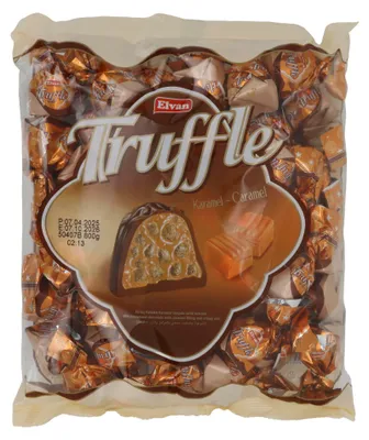 Produktbild von Milchschokolade Elvan Truffle Karamell | Schokolade | mit Karamellfüllung und Puffreis | 800 g Beutel