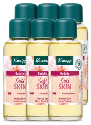 Imagen del producto de 6 unidades de aceite de baño Kneipp con extracto de flores de almendro, para piel seca y sensible, 100 ml. Paquete económico