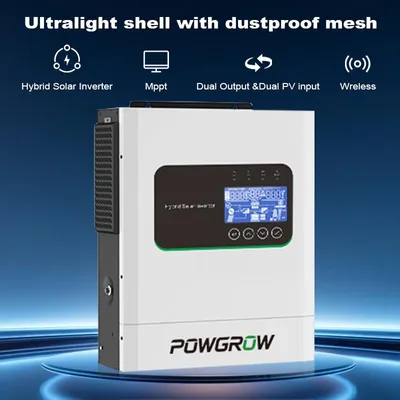 Imagen del producto de Inversor solar de 5 kW, 24 V, con doble salida y conexión Wi-Fi, y controlador MPPT de 9000 W