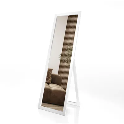 Obrázek produktu pro Zrcadlo na stojan STYLER SICILIA, 46x146 cm, celotělové zrcadlo, rám z MDF s dřevěným vzhledem, obdélníkové, vhodné do ložnice, chodby nebo šatny