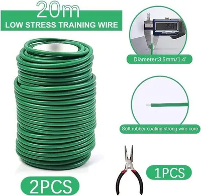 Produktbild von Pflanzenbindedraht - Gummi 2 Stück - 3,5 mm x 40 m - Flexibler Bindedraht für Pflanzen