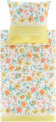 Produktbild von Bassetti Satin-Bettwäsche-Garnitur CASABLANCA Farbe Y1 GELB Größe 135x200+80x80