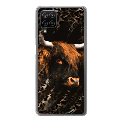 Produktbild von MuchoWow® Handyhülle Schutzhülle Hülle für Samsung Galaxy A12 Schottischer Highlander - Pantherdruck - Schwarz Silikon Softcase Handy Hülle - Bild