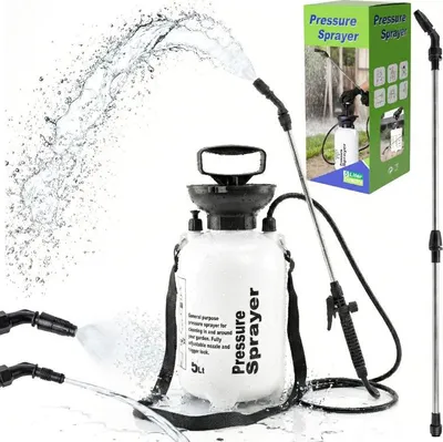 Produktbild von Drucksprüher 5L Handpumpe Sprühgerät mit Verstellbarer Düse mit Langer Lanze + Verlängerung für Pflanzenschutz