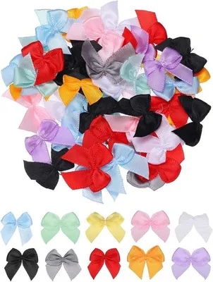 Immagine prodotto di 100 mini ricami in raso, 2,5 cm, per il bricolage, il cucito e le feste - colorati