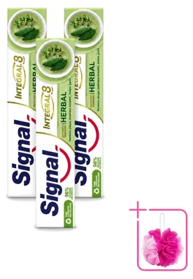 Productafbeelding van 3 x Signal Integral & Actions tandpasta met natuurlijke kruiden, 75 ml - voordelingsverpakking - 3 stuks
