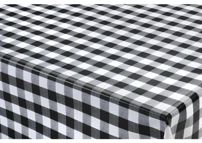 Produktbild von Wachstuch/Tischdecke Bauernkaro schwarz/weis 140 x 220 cm