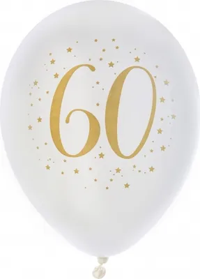 Produktbild von 8 Ballons Geburtstag Jubiläum 60 weiß gold