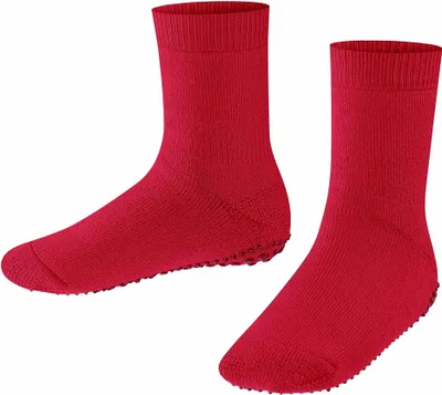 Image de FALKE Chaussettes pour enfants - Catspads, antidérapant, chaussettes, semelle complète, Laine rouge clair 31-34
