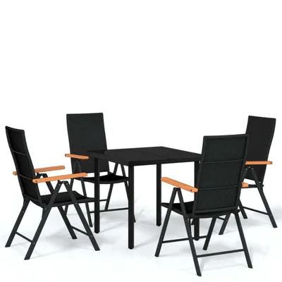 Produktbild von vidaXL 5-tlg. Garten-Essgruppe Schwarz