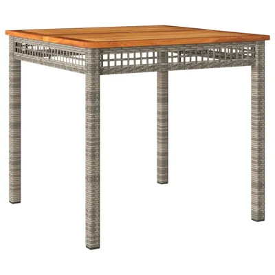 Zdjęcie produktu dla Stolik ogrodowy, szary, 80x80x74 cm, polirattan i akacja