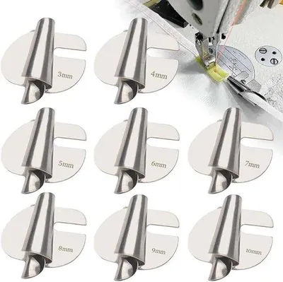 Produktbild von 8 Stück Nähfüße – Rollsaum-Druckfuß – Nähfüße – Overlockfuß – Rollsaum-Druckfuß – Rollsaumfuß – Nähmaschinen-Druckfuß – Nähmaschinen-Rollsaumfuß – 3/4/5/6/7/8/9/10 mm – Rollsaumfuß für gerollte Nähte – Nähmaschinen-Druckfüße, Overlock