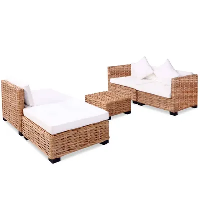 Produktbild von vidaXL Sofagarnitur 14-tlg. Natürliches Rattan