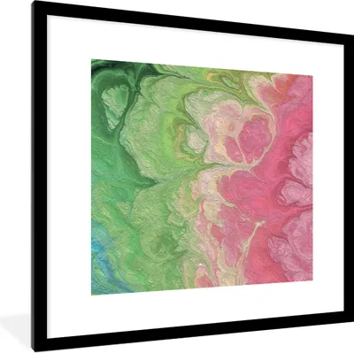 Produktbild von MuchoWow® Gerahmtes Poster Farbe - Kunst - Psychedelisch 40x40 cm - Poster mit Schwarzem Bilderrahmen Wandposter Rahmen Foto Bilder - Poster - Plakat im Rahmen