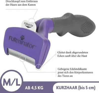 Produktbild von FURminator 4048422141259, Katze, Deshedder, Schwarz, Violett, Langes Fell