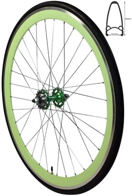Produktbild von REDONDO 28 Zoll Hinterrad Singlespeed Fixie Laufrad Felge Grün Schwarz + Reifen