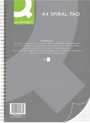 Zdjęcie produktu dla Q-Connect® KF01981 Kołonotatnik - A4, 80 kartek, 70 g/m², kratka