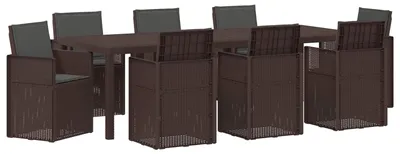Produktbild von vidaXL Garten Essgruppe 9 stk. Braun und Anthrazit PP