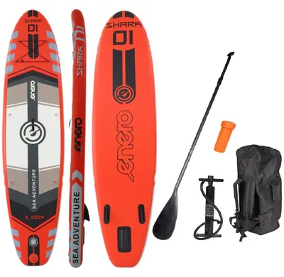 Obrázek produktu pro Paddleboard ENERO 320x76x15 cm, do 145 kg, laminovaná PVC deska 2500g/m², shark