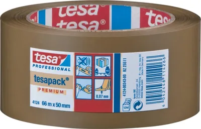 Produktbild von 1x TESA Verpackungsklebeband 4124 Länge 66m Breite 50mm transparentPolyurethanFolie