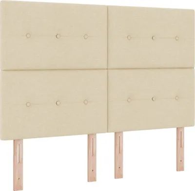 Immagine prodotto di Letto imbottito con box contenitore e testiera, illuminato a LED, color crema, 140 x 190 cm, rivestito in tessuto