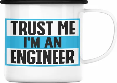 Produktbild von Trendation - Ingenieur Emaille Tasse Gadget Geschenk Ingeneur Emaille Emaille Tasse Geschenkidee Lustig (Schwarz)